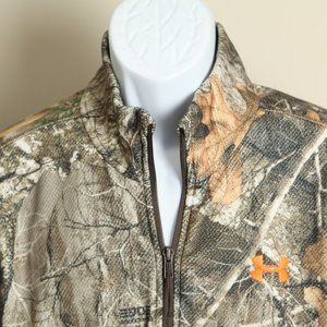 Under Armour Men's camo hunting 1/2 zip ColdGear golf Jacket Large L shirt